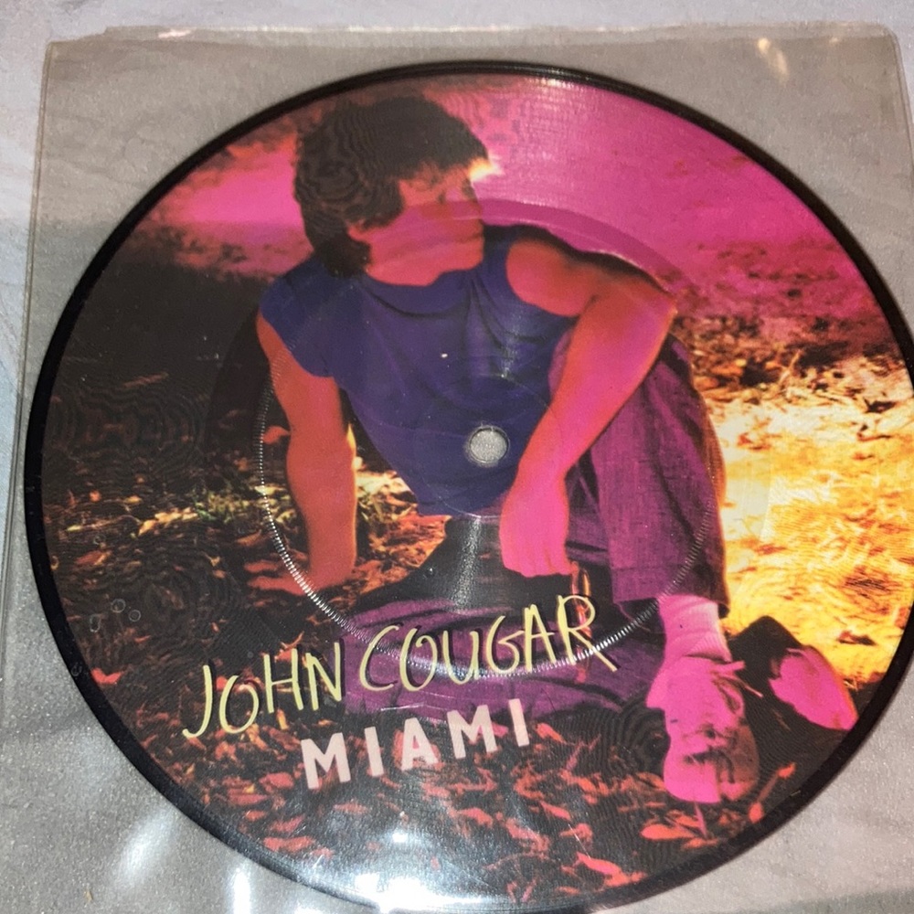 John Cougar (aka John Cougar Mellencamp) Printed 45 Record - Record Player